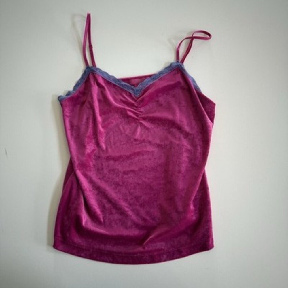 2000s Y2K Tralia Sodi Pink Velour Top